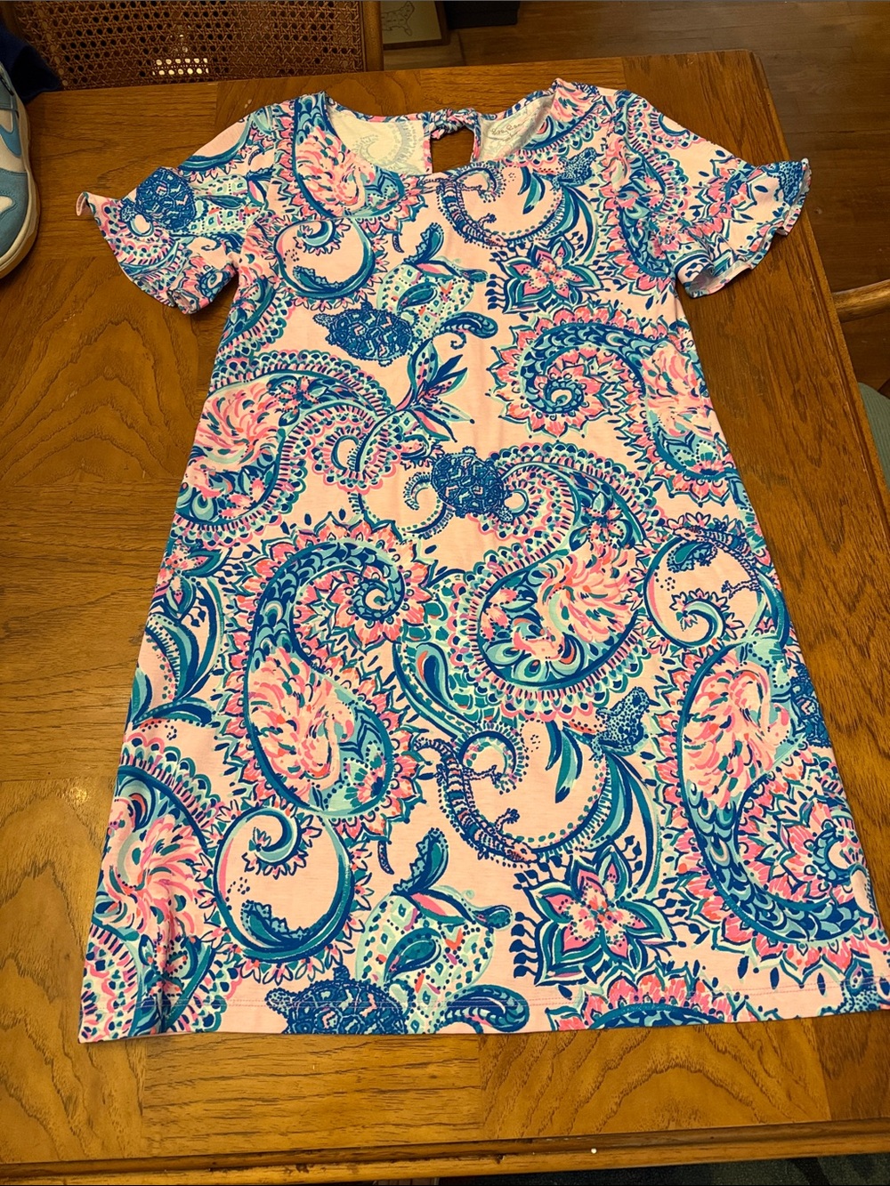 Lilly Pulitzer Pink Paisley Short Sleeve Dress with Blue Accents